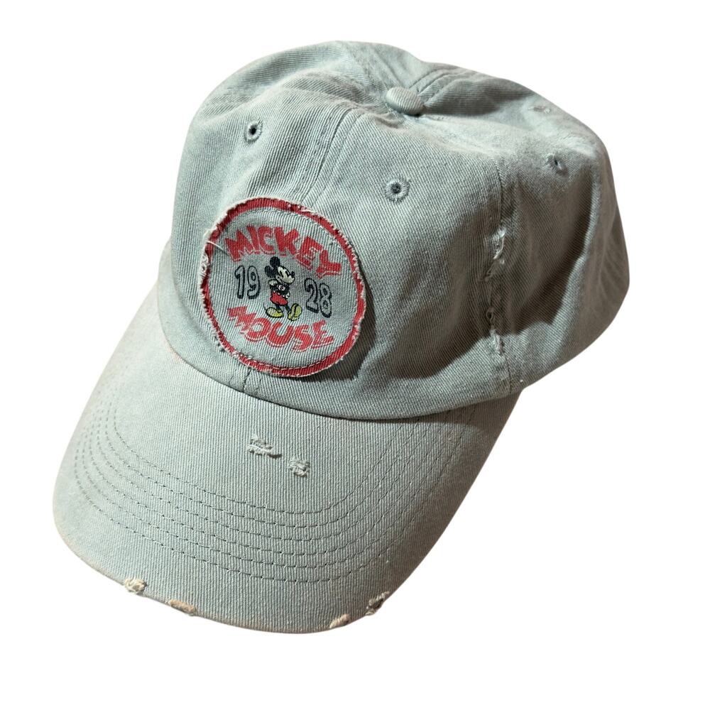 Disney Parks Mickey Mouse 1928 Distressed Dad Hat Cap Adult Adjustable Gray